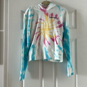 SPIRITUAL GANGSTER COZY TIE DYE PULLOVER HOODIE SIZE L NWT